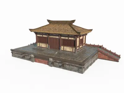 Asian ancient architecture small palace 3D model