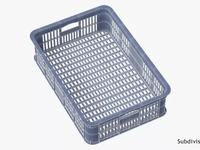 Plastic Crate Blue 3D model