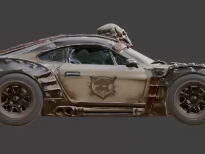 Wasteland Vanguard Raider Supercar Low-poly 3D model