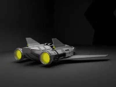 Sci-Fi Fighter Jet Low-poly 3D model