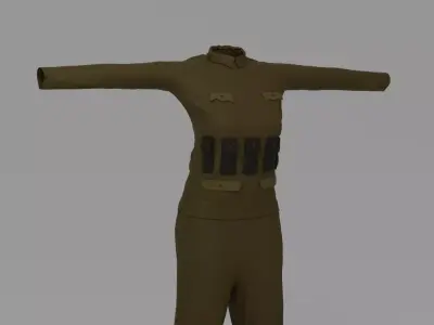 WW1 Soldier Woman Uniform  Low-poly 3D model