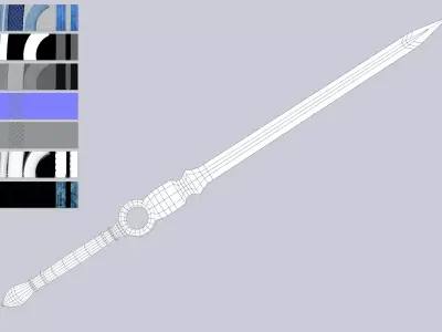 Ice blade Low-poly 3D model