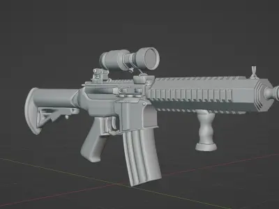 MK18 Weapon  Free low-poly 3D model