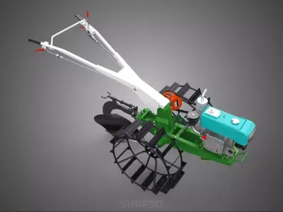 MOLDBOARD PLOW IMPLEMENT ATTACHMENT HAND WALKING TRACTOR DIESEL 3D model