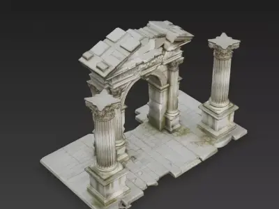Ancient Roman Arch Ruins  Corinthian  3D model