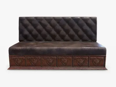 Antique Couch Low-poly 3D model