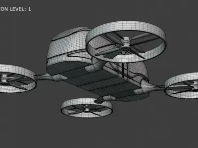 Future hover bus 2023 3D model