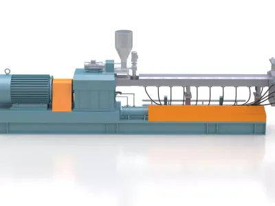 Double Screw Extruder 3D model