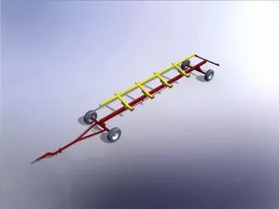30 ft combine header trolley 3D model