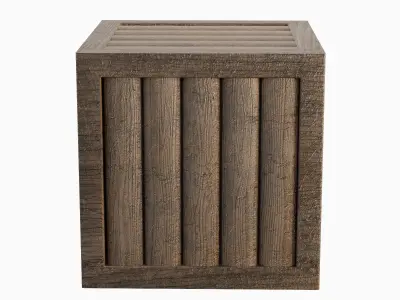 Wooden Box Crate Low-poly 3D model