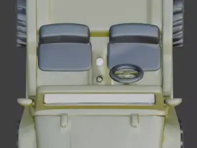 Stylized Chibi Military Jeep  Model Low-poly 3D model