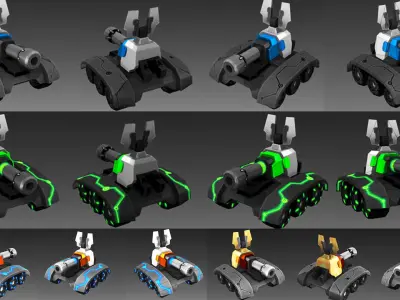 S Tank SciFi - Ultimate Game-Ready War Machine  Low-poly 3D model