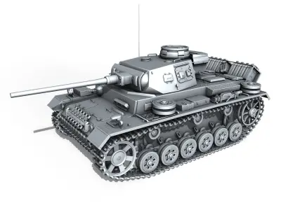 PzKpfw III - Ausf J - Mid Production 3D model