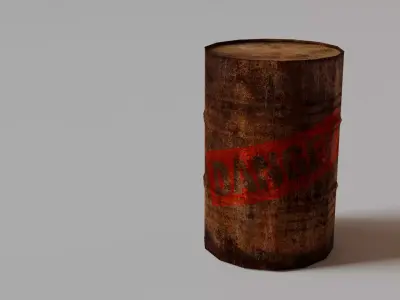 Old Metal Barrel Low-poly Low-poly 3D model