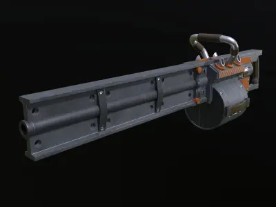 Scifi Heavy Machine Gun PBR Low-poly 3D model