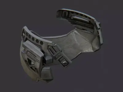 Ballistic face armor mask Low-poly 3D model