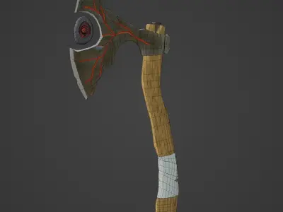 axe lava weapon low-poly ready for the game PBR  Low-poly 3D model
