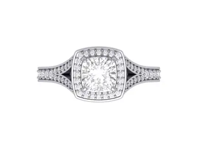 Cushion Bridal Ring 3D print model get