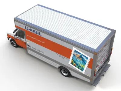  U-Haul moving box truck Low-poly 3D model