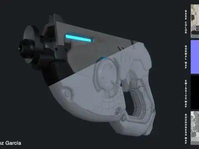 Tracer guns from Overwatch Low-poly 3D model