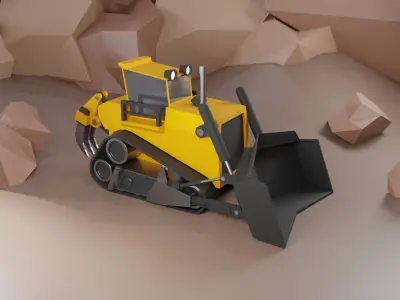 Bulldozer Heavy Vehicle Low-poly 3D model