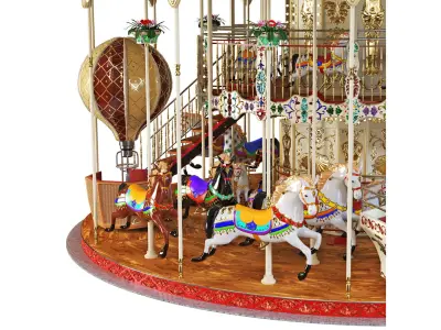 Carousel 2 levels Paris 3D model