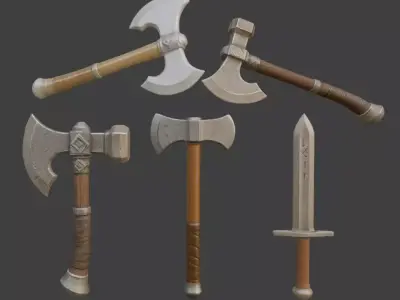 Weapons pack FREE Free low-poly 3D model