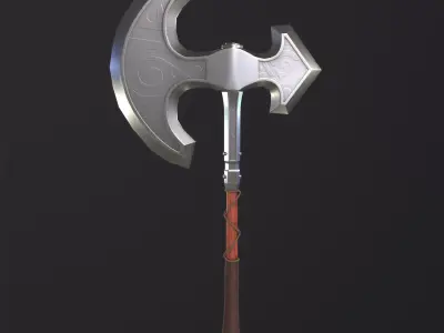 Battle axe game-ready Low-poly 3D model