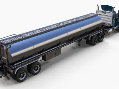 Vintage american tanker Low-poly 3D model