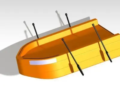 The Little Whale is Resque Boat Low-poly 3D model