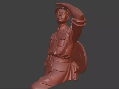 Military sculpture warrior military battle war hero soldier 3D print model 6