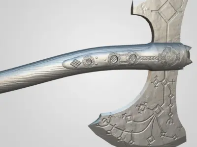 God of War Axe Leviathan  Low-poly 3D model