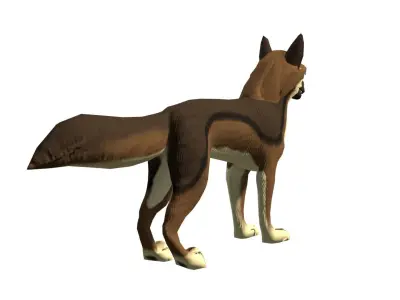 Stylized Dog Game Ready Rigged Low-poly 3D model