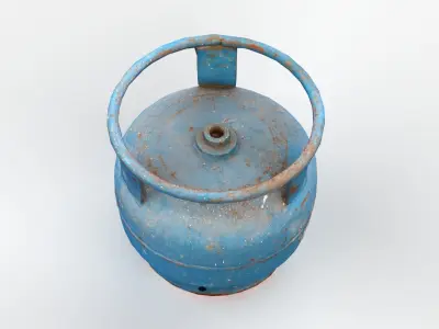 Rust Blue Picnic Tube Low-poly 3D model