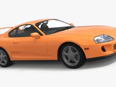 Street Race Coupe Car Orange Simplified 3D model