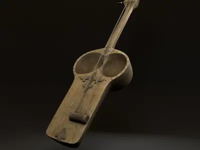 KOBYZ Kazakh Traditional Musical Instrument Low-poly 3D model