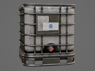 Water Tank Game Ready Model Low-poly 3D model