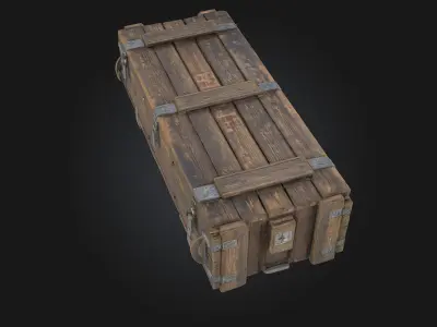 Wooden Ammunition Crate  Battle Ready Storage with Authentic  3D model
