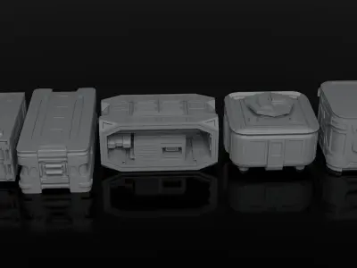 3D Models Of Sci-Fi Container 3D model