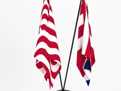 democratic party flag model Low-poly 3D model