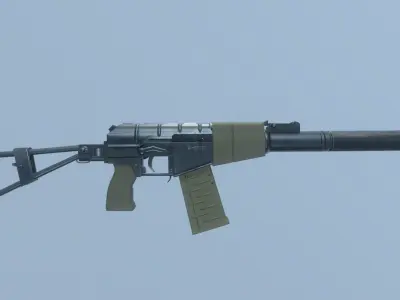 Soviet Assault Rifle - AS VAL Low-poly 3D model