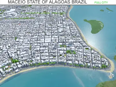 Maceio State of Alagoas Brazil 25km Low-poly 3D model