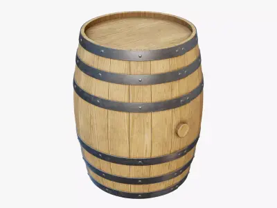 Wooden Barrel 03 3D model