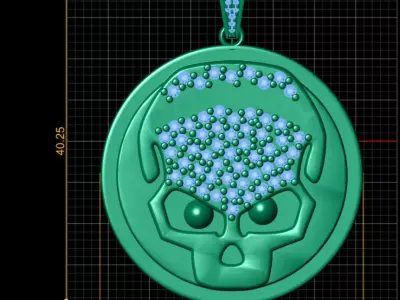 Diamond Skull Medallion 3D print model