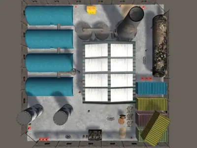Industry 3D Props Low-poly 3D model