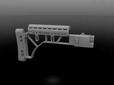 Tactical buttstock Skeleton Low-poly 3D model