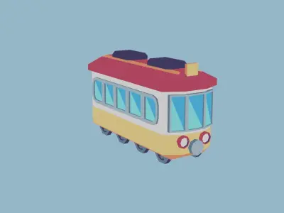 Toony Series - Tiny Tram Low-poly 3D model