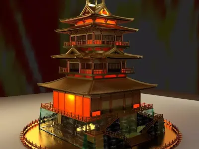 Chinese ancient house  3D model 2