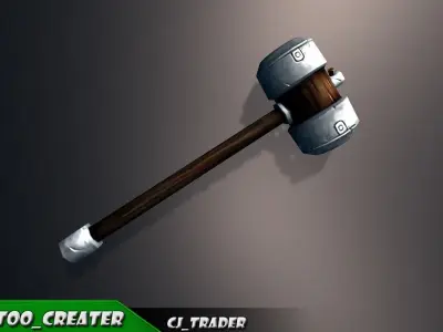Modern Fantasy Mace Lowpoly 3d model Low-poly 3D model