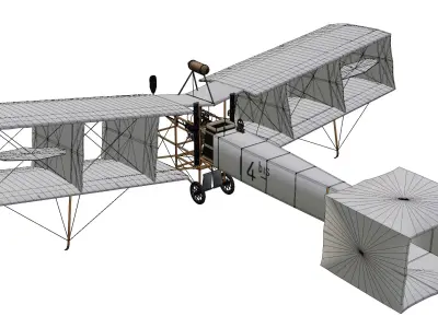 Santos-Dumont 14-bis Low-poly 3D model
